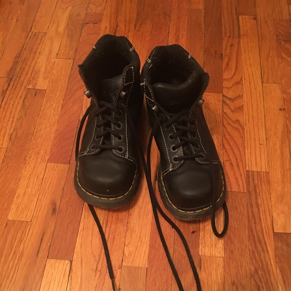 Black, ankle-height Doc Martens
